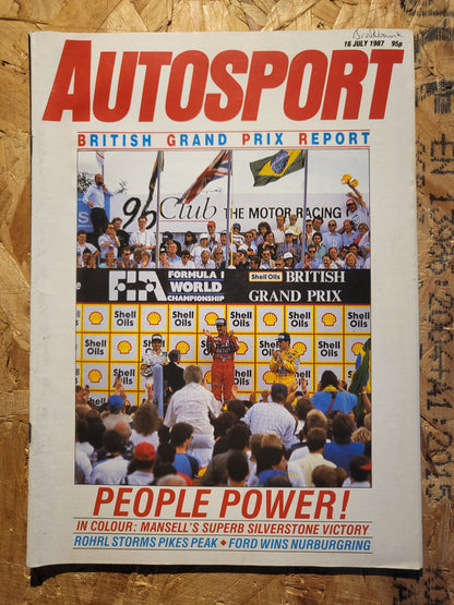 Autosport Magazine 16 July 1987 (1035) Citroen AX Reliant Scimitar MIssan Z
