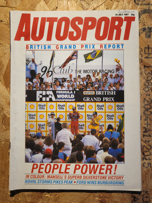 Autosport Magazine 16 July 1987 (1035) Citroen AX Reliant Scimitar MIssan Z