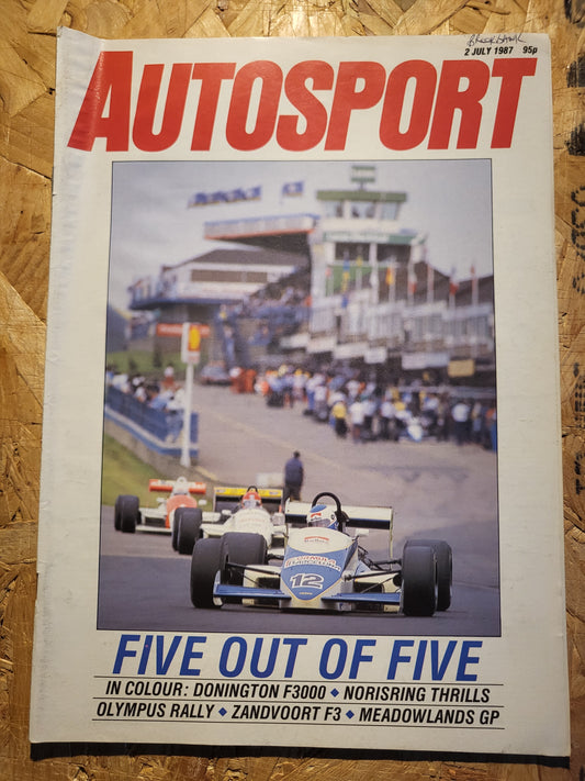 Autosport Magazine 2 July 1987 (1035) Damon Hill Zandvoort F3