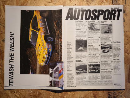 Autosport Magazine 14 May 1987 (1035) POSTER Vallelunga F3000 Vauxhall Senator Alfa Romeo 33