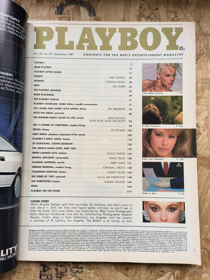 PLAYBOY Magazine December 1987 (1054) India Allen Brigitte Nielson Jessica Hahn