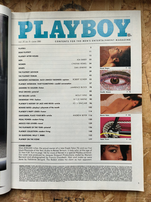 PLAYBOY Magazine June 1990 (1055) RENEE TENISON Cynthia Heimel
