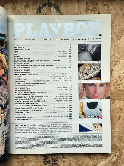 PLAYBOY Magazine January 1987 (1055) Luann Lee Jane Seymour MARILYN MONROE