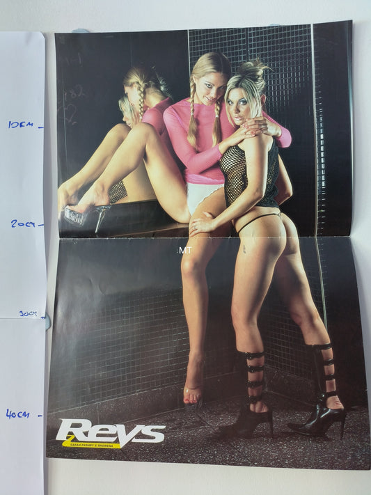 REVS Magazine POSTER Sarah Pashby & Rhowena LARGE RARE (1068)