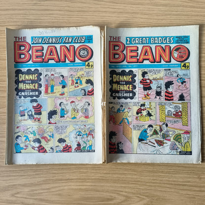 14x Beano Comics/Magazines 1802-1816 1977 Bundle/Job Lot (0051) Dennis the Menace Gnasher
