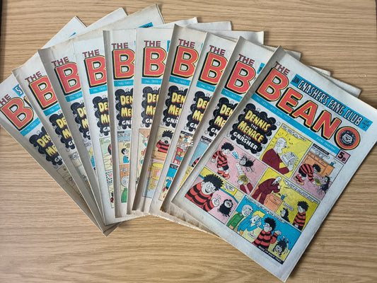 10x Beano Comics/Magazines 1827-1836 1977 Bundle/Job Lot (0053) Dennis the Menace Gnasher