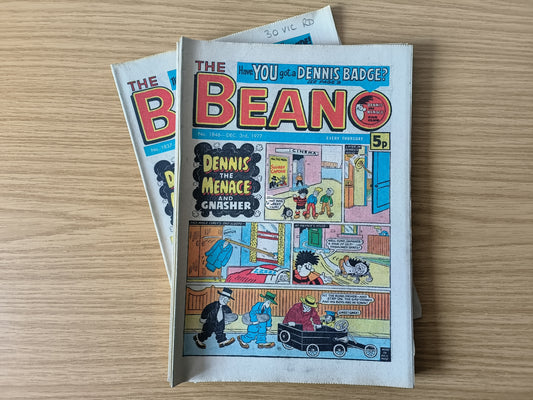 10x Beano Comics/Magazines 1837-1846 1977 Bundle/Job Lot (0055) Dennis the Menace Gnasher