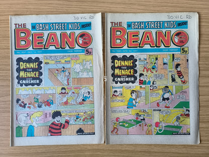 10x Beano Comics/Magazines 1837-1846 1977 Bundle/Job Lot (0055) Dennis the Menace Gnasher