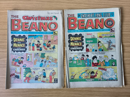 10x Beano Comics/Magazines 1847-1856 1978 Bundle/Job Lot (0055) Dennis the Menace Gnasher