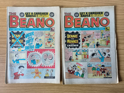 10x Beano Comics/Magazines 1857-1866 1978 Bundle/Job Lot (0057) Dennis the Menace Gnasher