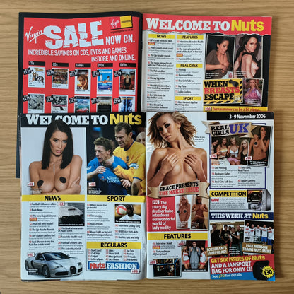 2x Nuts Magazines 2006 Bundle/Job Lot (0070) Grace Adams Kelly Brook