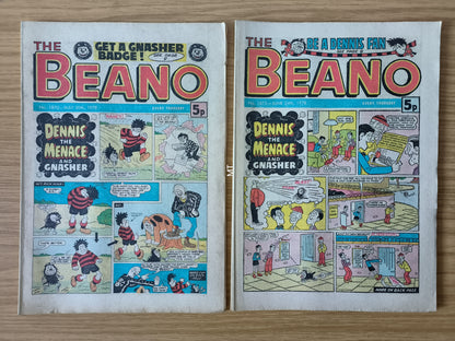 10x Beano Comics/Magazines 1867>1876 1978 Bundle/Job Lot (0058) Dennis the Menace Gnasher (Copy)