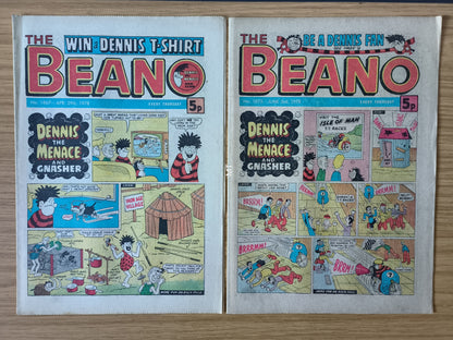 10x Beano Comics/Magazines 1867>1876 1978 Bundle/Job Lot (0058) Dennis the Menace Gnasher (Copy)