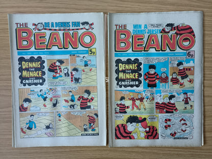 10x Beano Comics/Magazines 1887>1896 1978 Bundle/Job Lot (0060) Dennis the Menace Gnasher (Copy) (Copy) (Copy)