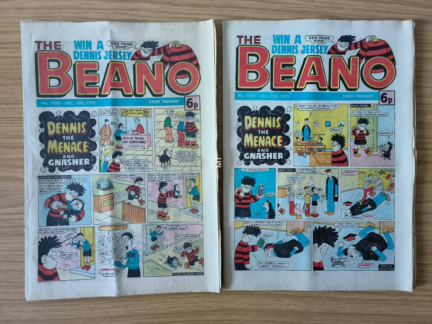 10x Beano Comics/Magazines 1897>1906 1978/79 Bundle/Job Lot (0061) Dennis the Menace Gnasher