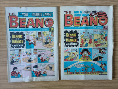 10x Beano Comics/Magazines 1897>1906 1978/79 Bundle/Job Lot (0061) Dennis the Menace Gnasher