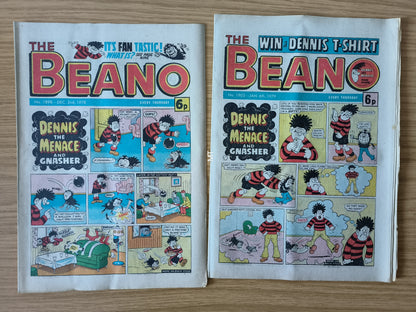 10x Beano Comics/Magazines 1897>1906 1978/79 Bundle/Job Lot (0061) Dennis the Menace Gnasher