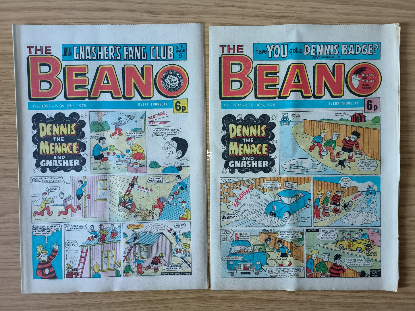 10x Beano Comics/Magazines 1897>1906 1978/79 Bundle/Job Lot (0061) Dennis the Menace Gnasher