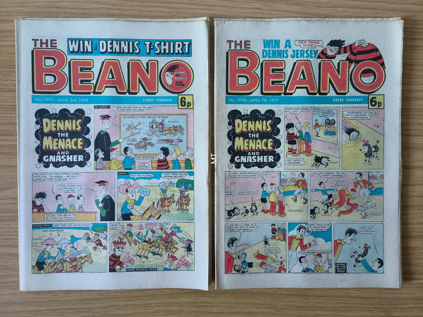 10x Beano Comics/Magazines 1907>1916 1979 Bundle/Job Lot (0062) Dennis the Menace Gnasher