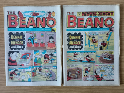 10x Beano Comics/Magazines 1907>1916 1979 Bundle/Job Lot (0062) Dennis the Menace Gnasher
