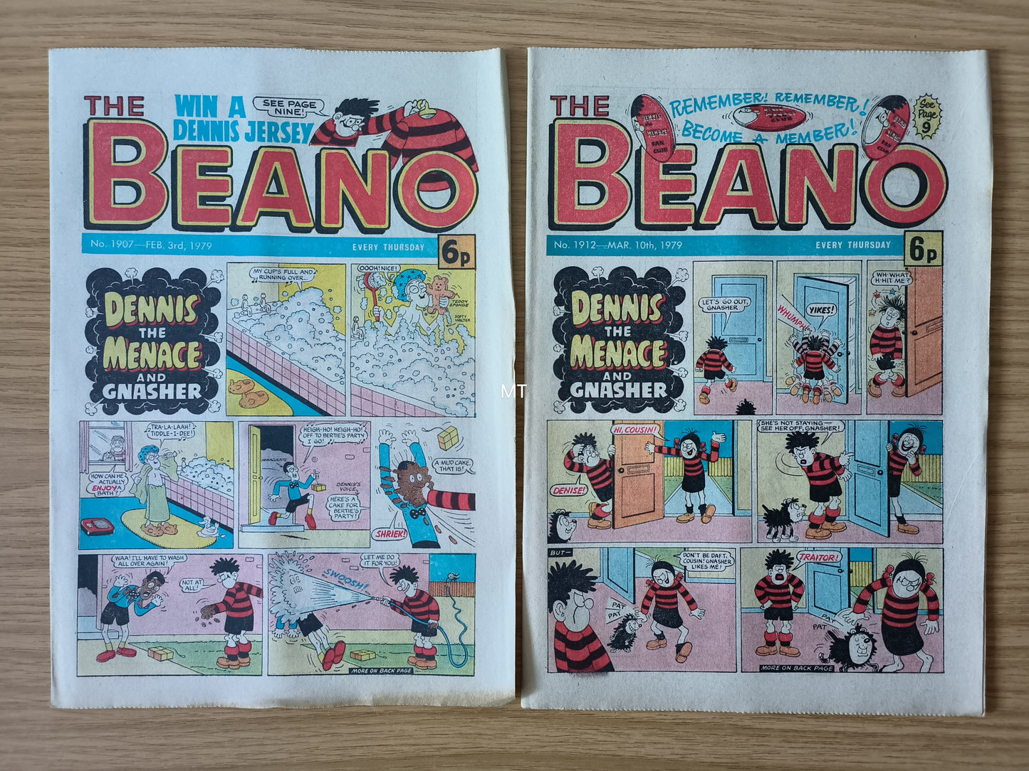 10x Beano Comics/Magazines 1907>1916 1979 Bundle/Job Lot (0062) Dennis the Menace Gnasher