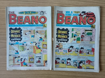 10x Beano Comics/Magazines 1927>1936 1979 Bundle/Job Lot (0064) Dennis the Menace Gnasher