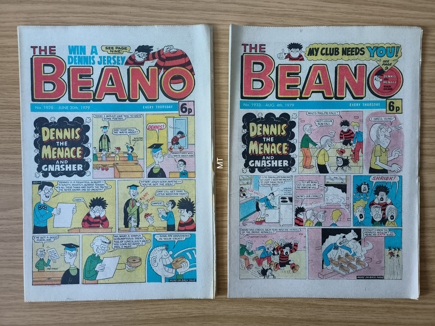 10x Beano Comics/Magazines 1927>1936 1979 Bundle/Job Lot (0064) Dennis the Menace Gnasher