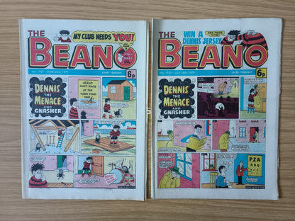 10x Beano Comics/Magazines 1927>1936 1979 Bundle/Job Lot (0064) Dennis the Menace Gnasher