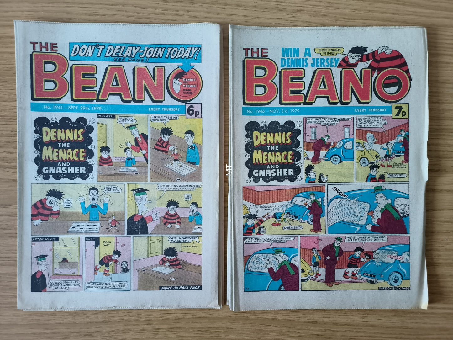 10x Beano Comics/Magazines 1937>1946 1979 Bundle/Job Lot (0065) Dennis the Menace Gnasher