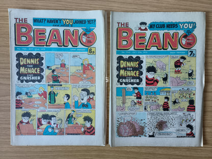 10x Beano Comics/Magazines 1937>1946 1979 Bundle/Job Lot (0065) Dennis the Menace Gnasher