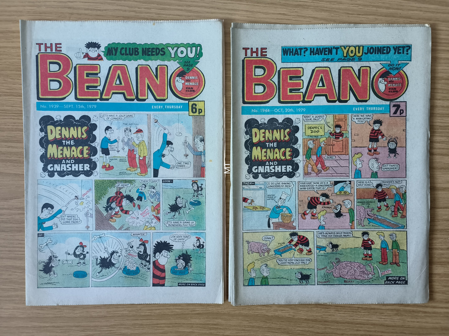 10x Beano Comics/Magazines 1937>1946 1979 Bundle/Job Lot (0065) Dennis the Menace Gnasher