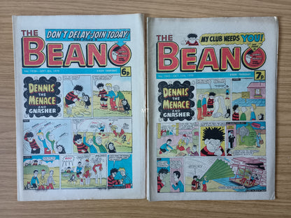 10x Beano Comics/Magazines 1937>1946 1979 Bundle/Job Lot (0065) Dennis the Menace Gnasher