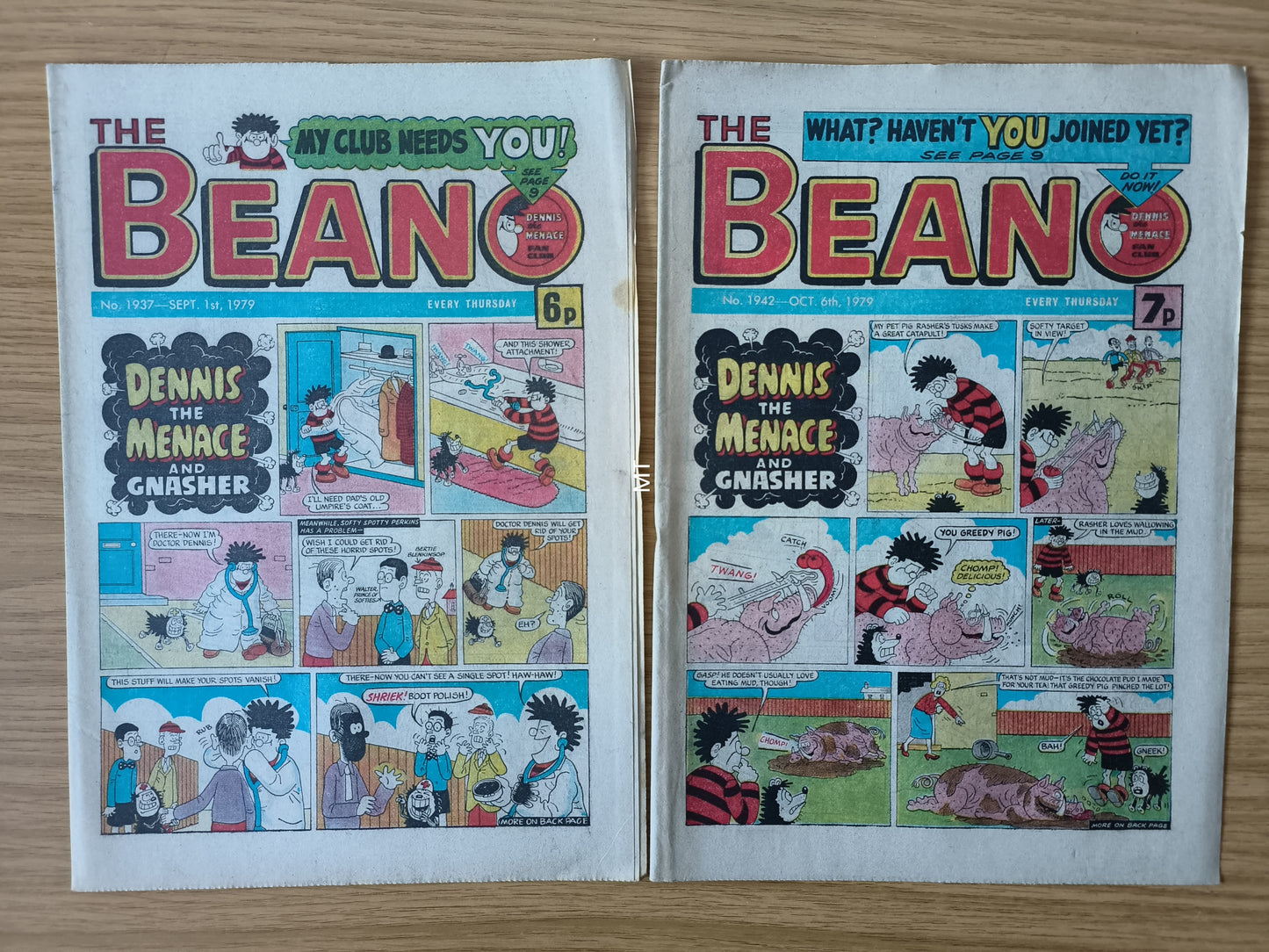 10x Beano Comics/Magazines 1937>1946 1979 Bundle/Job Lot (0065) Dennis the Menace Gnasher