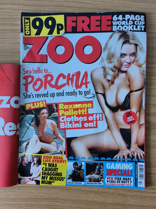 ZOO Magazine 4-10 June 2010 RARE(1073) Porchia POSTER Roxanne Pallett