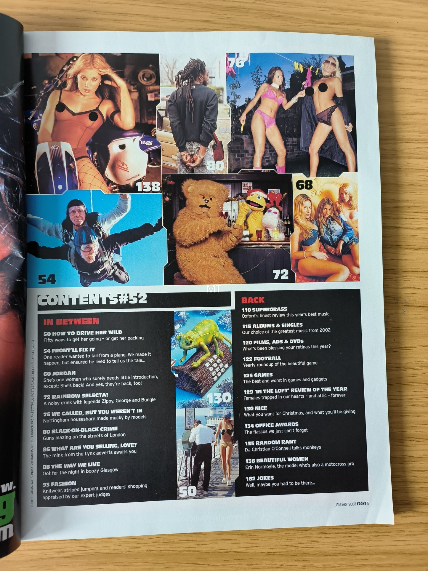 FRONT Magazine January 2003 Issue 52 (1075) Jordan Katie Price Erin Normoyle