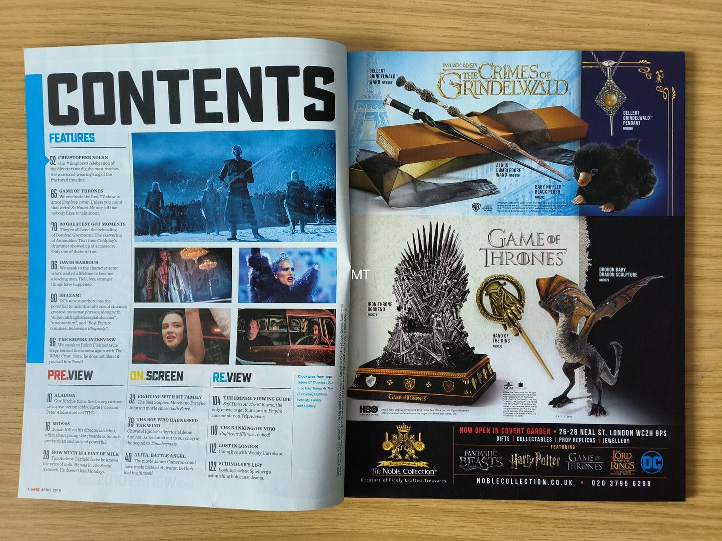 EMPIRE Magazine April 2019 Subscriber (1076) GAME OF THRONES Christopher Nolan SHAZAM!