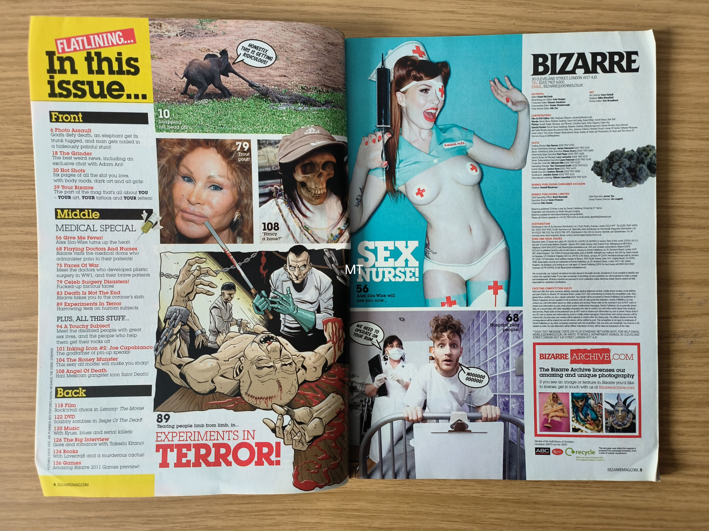 BIZARRE Magazine January 2011 (1077) POSTER Alex Sim-Wuse