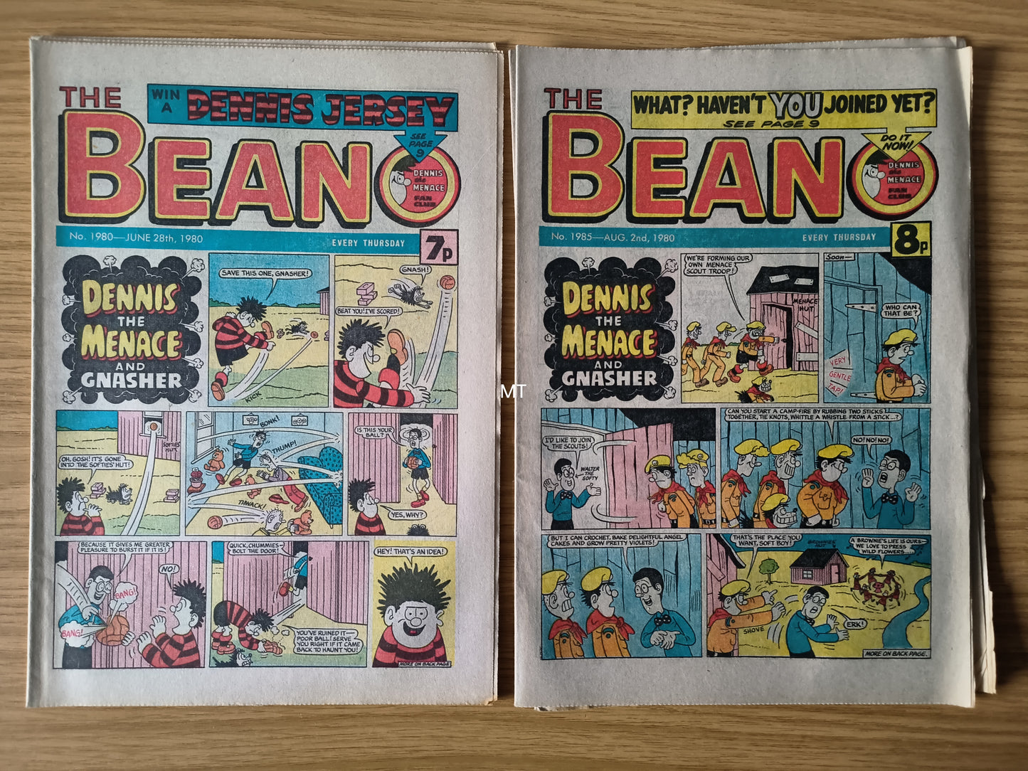 10x Beano Comics/Magazines 1978>1987 1980 Bundle/Job Lot (0075) Dennis the Menace Gnasher