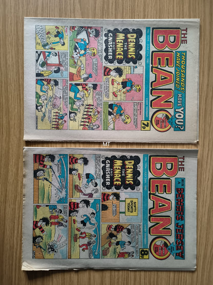 10x Beano Comics/Magazines 1978>1987 1980 Bundle/Job Lot (0075) Dennis the Menace Gnasher