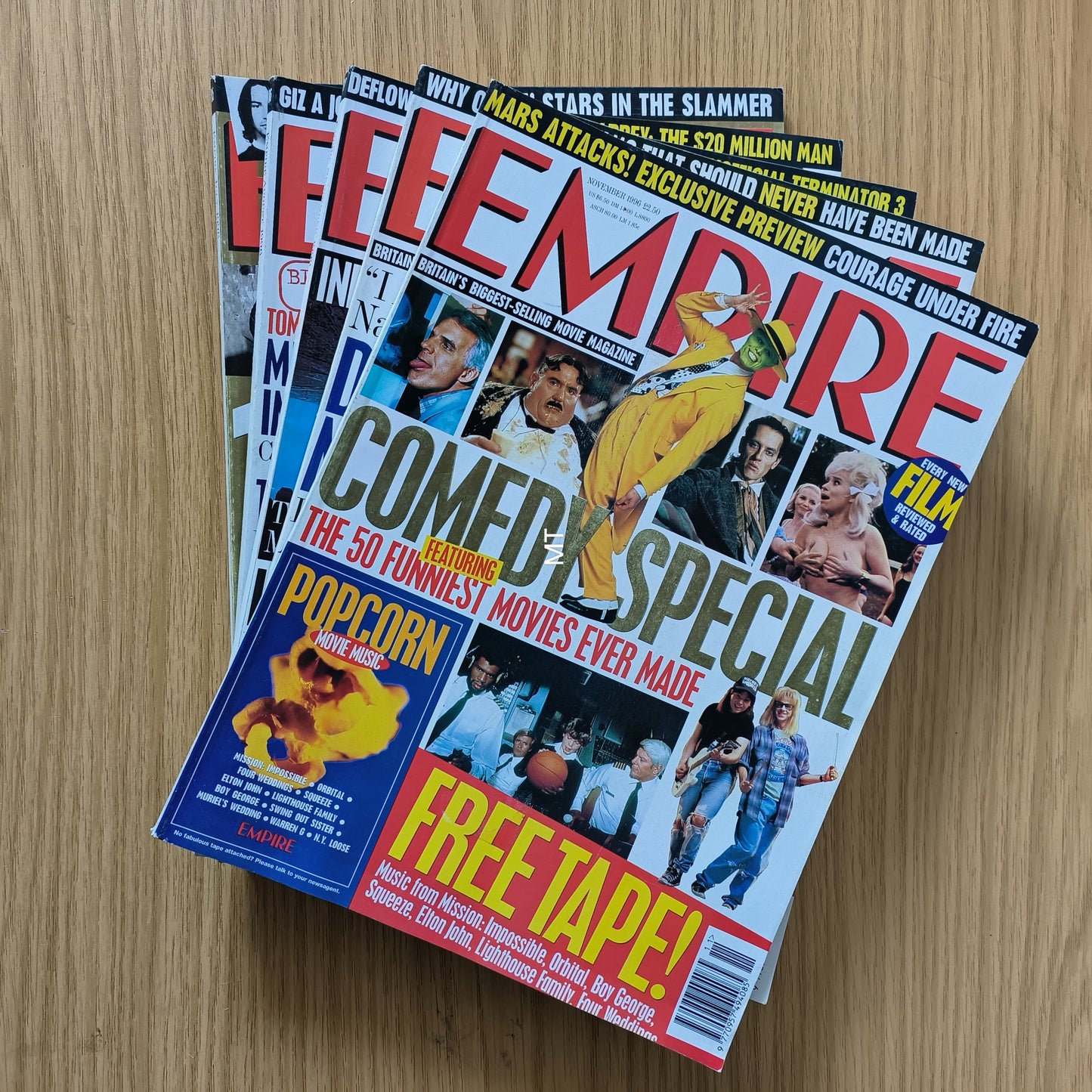 5x EMPIRE Magazines 1996 July>November Bundle/Job Lot (0076) Demi Moore Tom Cruise