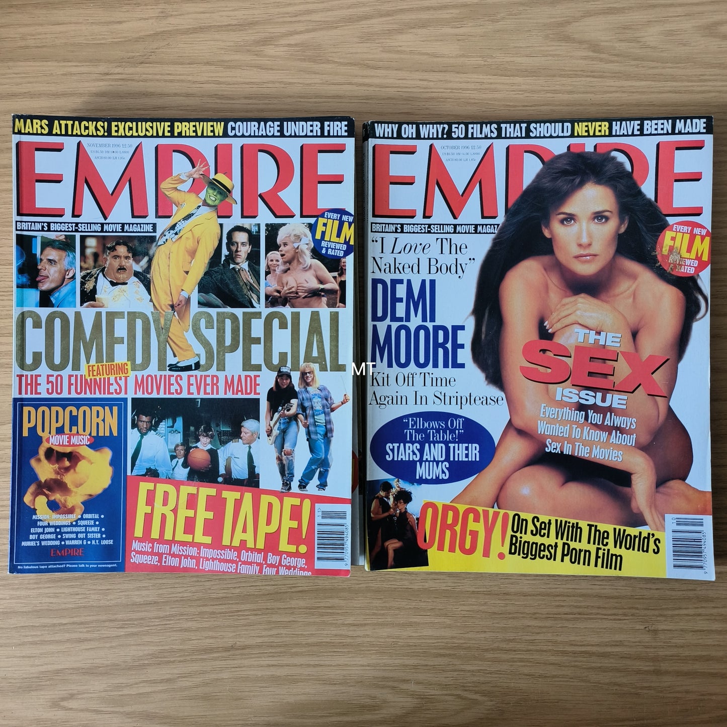 5x EMPIRE Magazines 1996 July>November Bundle/Job Lot (0076) Demi Moore Tom Cruise