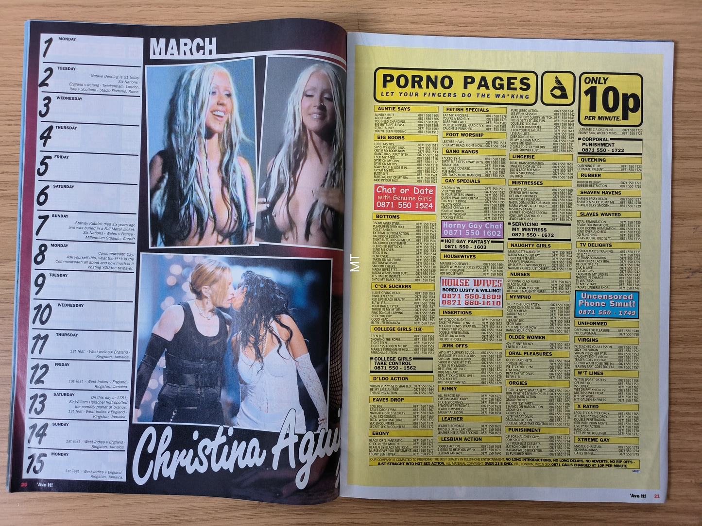 Ave It Magazine Issue 19 January 4 Calendar VERY RARE (1080) Jordan Christina Aguilera Kylie Minogue