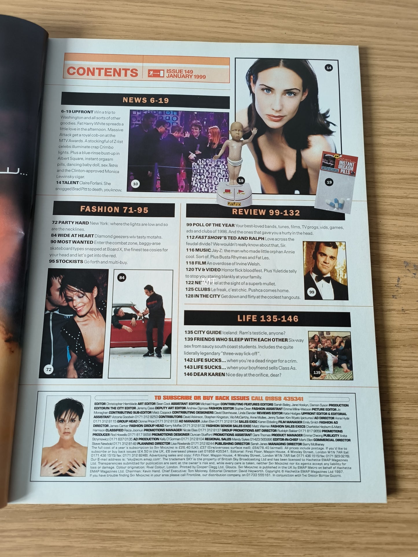 SKY Magazine January 1999 RARE (1081) Victoria Beckham Billie Piper Cerys Matthews