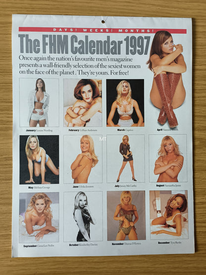FHM Magazine Calendar 1997 RARE (BB004) Gillian Anderson Tyra Banks Melissa George