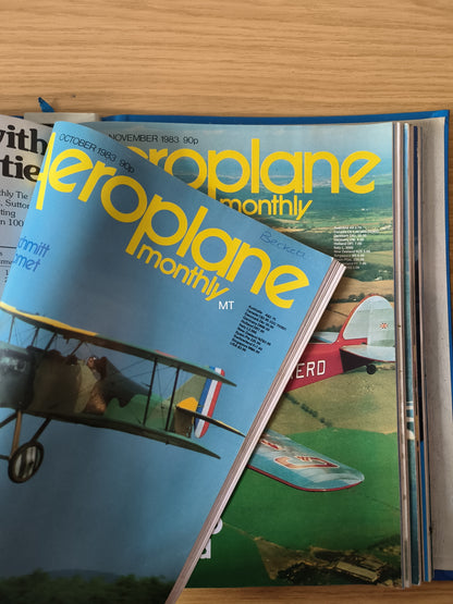 12x Aeroplane Monthly Magazines 1983/1984 FOLDER Inc Bundle/Job Lot (F001)