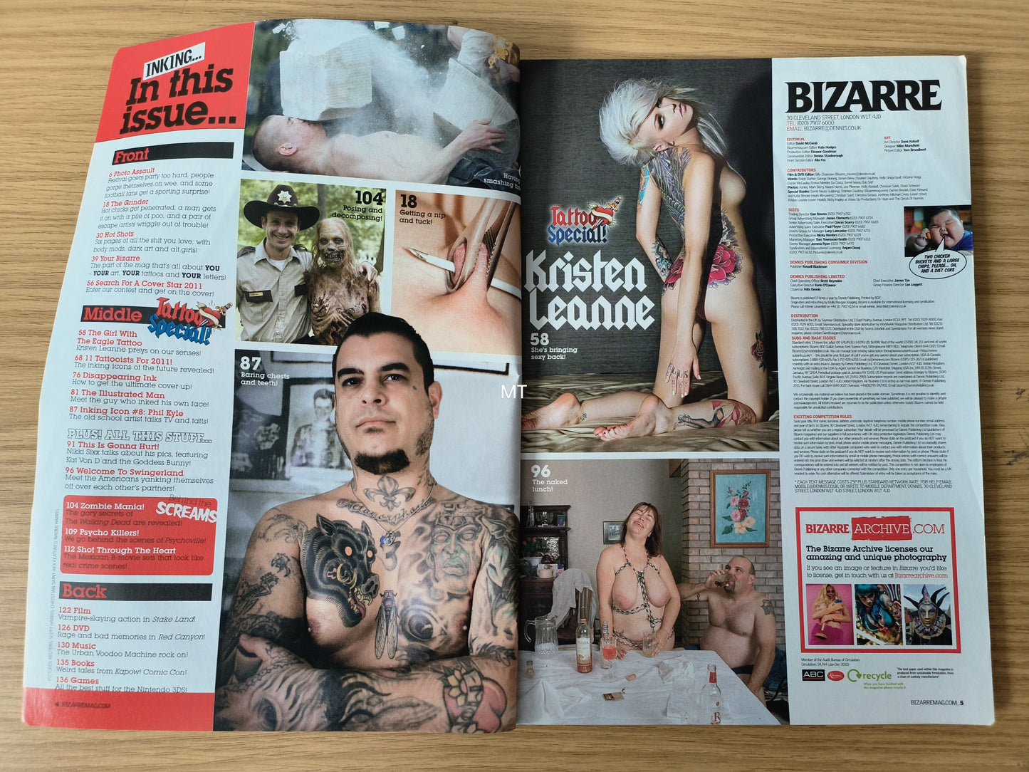 BIZARRE Magazine June 2011 RARE (1082) Kat Von D Kristen Leanne