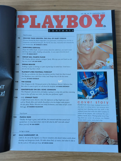 PLAYBOY Magazine September 2001 Vol 48 No 9 RARE (1084) Jerri Manthey Dalene Kurtis