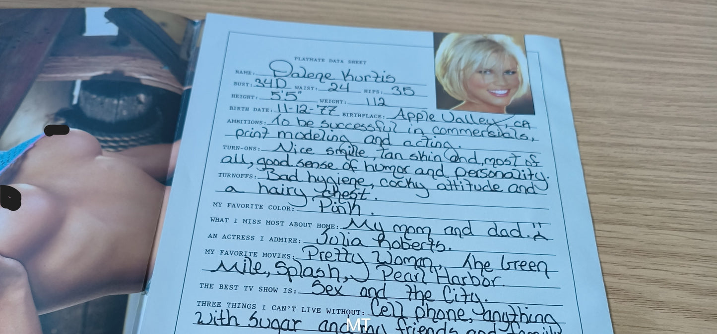 PLAYBOY Magazine September 2001 Vol 48 No 9 RARE (1084) Jerri Manthey Dalene Kurtis