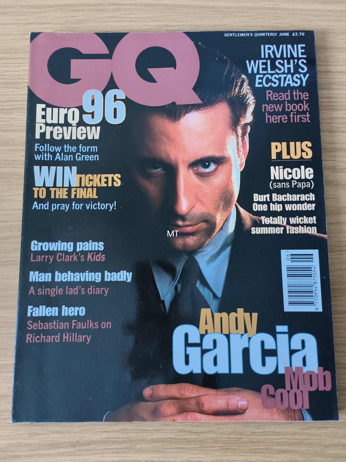 GQ Magazine June 1996 RARE (1085) ANDY GARCIA Larry Clark BURT BACHARACH Irvine Welsh