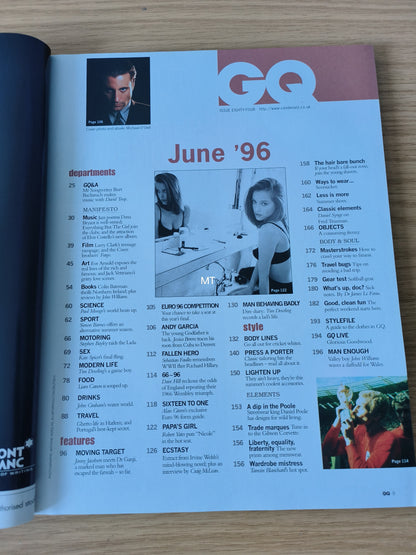 GQ Magazine June 1996 RARE (1085) ANDY GARCIA Larry Clark BURT BACHARACH Irvine Welsh